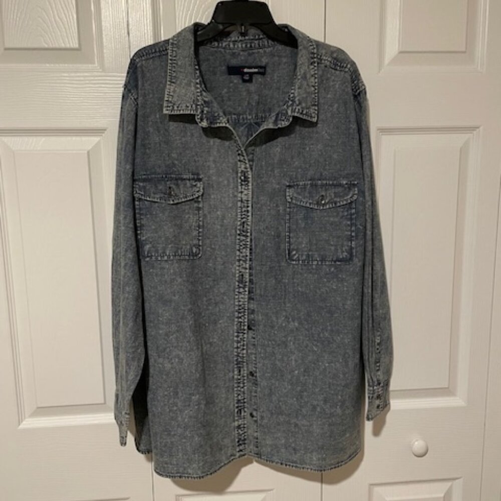 NWOT Women's Denim 24/7 Long Sleeve Button Down Shirt 32W
